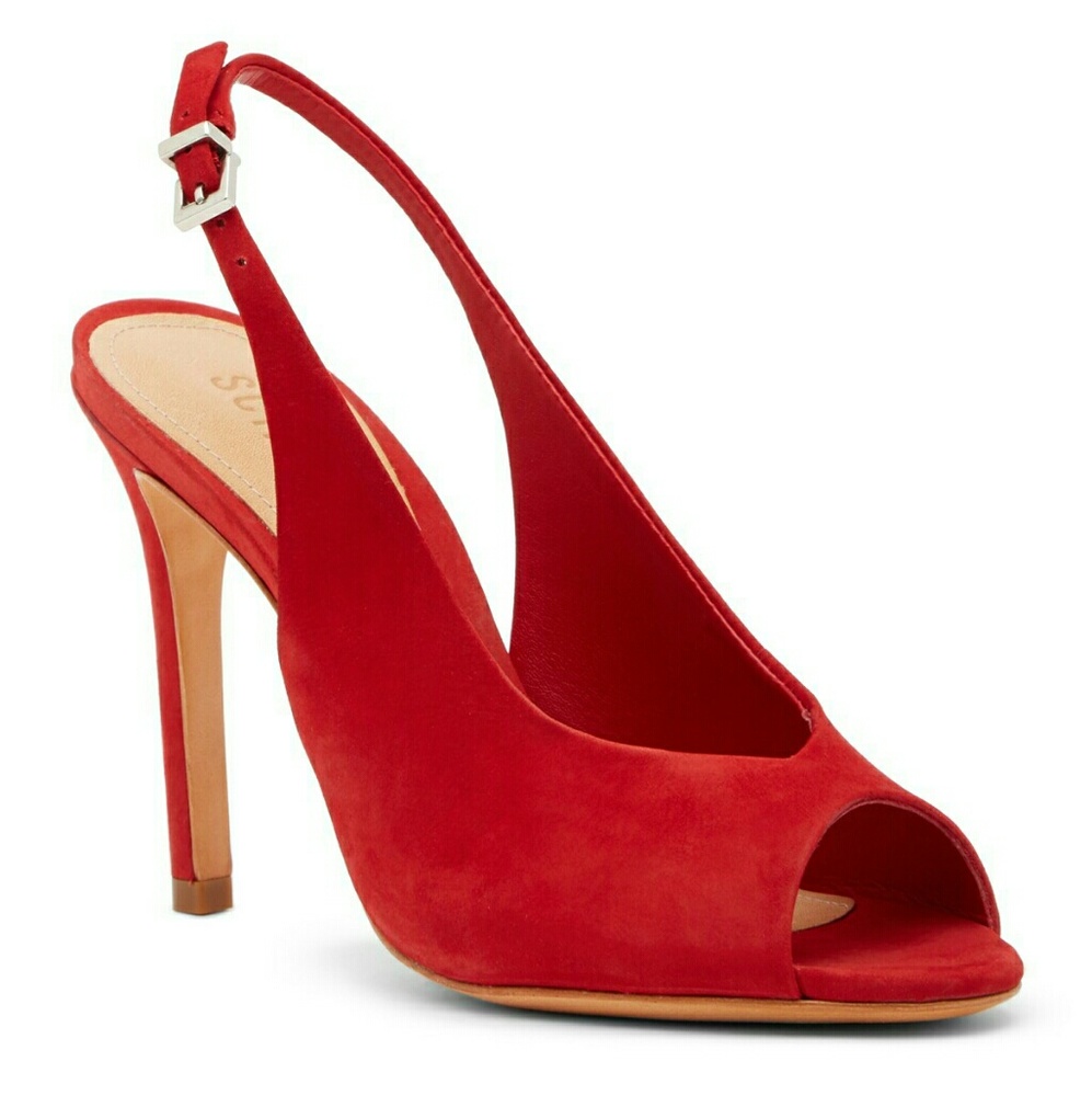 Schutz Red NEW Slingback Heel Sandals